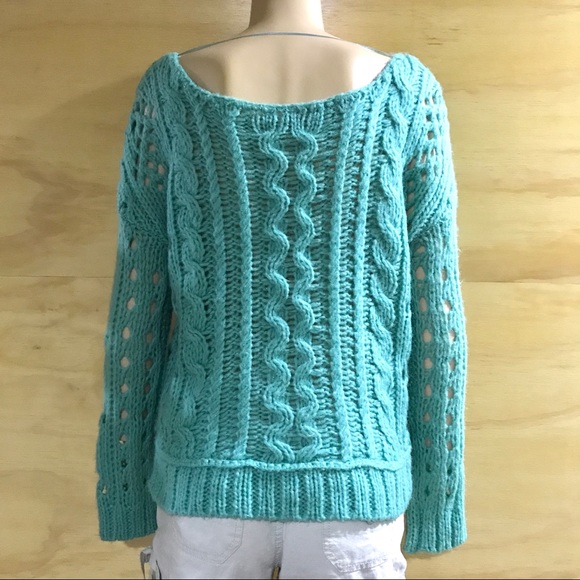 FP Mint Green Fluff Knit Pullover Sweater - Picture 3 of 8